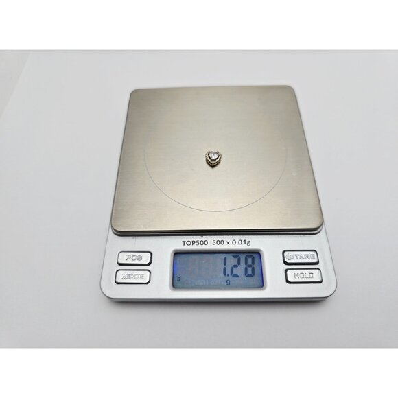 Beautiful 14K Karat Solid Yellow Gold Designer Heart Shaped CZ Charm Pendant - Picture 14 of 14